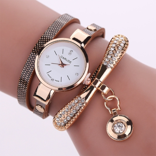 

Fashion Women Casual Bracelet Leather Band Watch(Brown)
