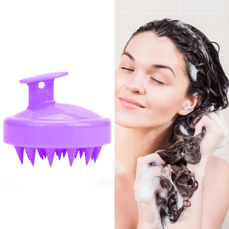

Silicone Head Scalp Massage Brush Hair Washing Scalp Cleanse Comb(Purple)
