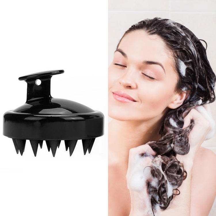 

Silicone Head Scalp Massage Brush Hair Washing Scalp Cleanse Comb(Black)