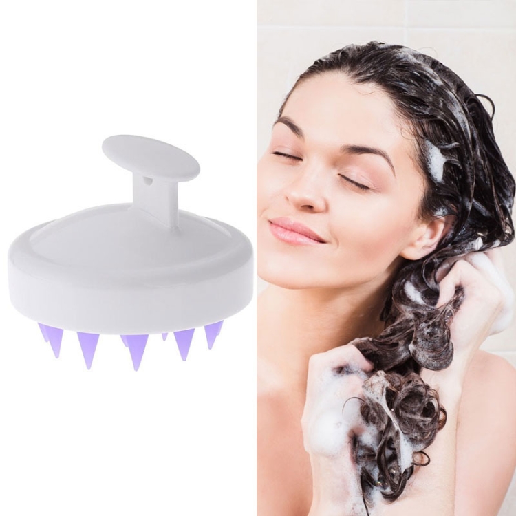 

Silicone Head Scalp Massage Brush Hair Washing Scalp Cleanse Comb(White)