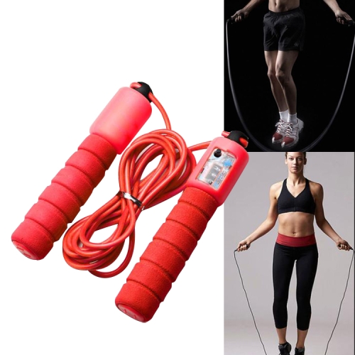 

Jump Ropes with Counter Sports Fitness Adjustable Fast Speed Counting Jump Skip Rope Skipping Wire(Red)