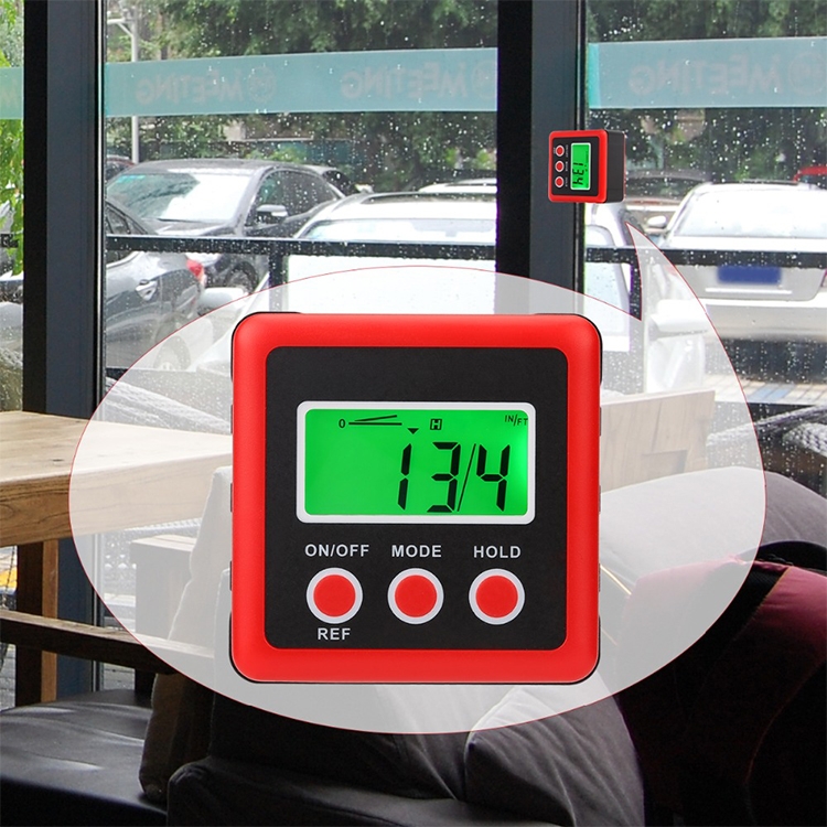 

3 Button Mini Precision Magnetic Digital Tilt Box / Tilt Meter / Inclinometer(Red)