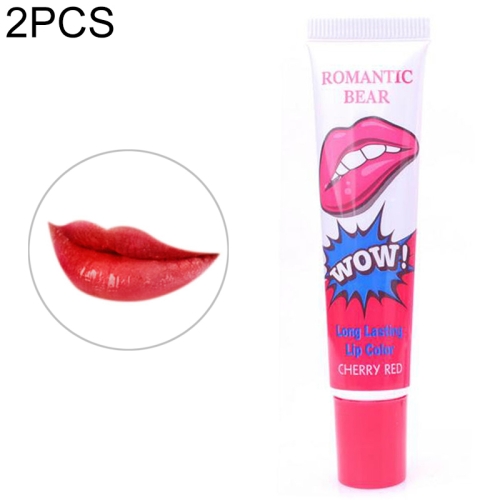 

2 PCS Easy Peel Off Long Lasting Lip Gloss Waterproof Matte Lipstick Women Cosmetic(Cherry red)
