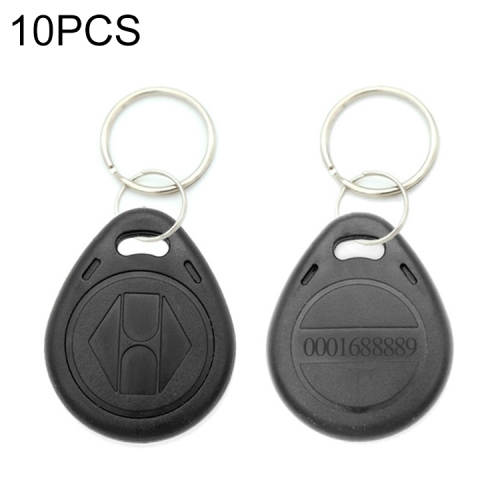 

10 PCS 125KHz TK/EM4100 Proximity ID Card Chip Keychain Key Ring(Black)