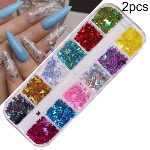 

2 PCS Nail Art Butterfly Laser Symphony Sequins, Specification:09