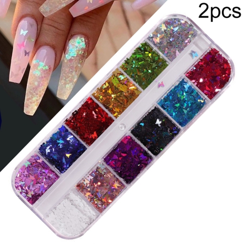 

2 PCS Nail Art Butterfly Laser Symphony Sequins, Specification:10