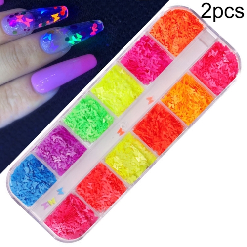 

2 PCS Nail Art Butterfly Laser Symphony Sequins, Specification:12