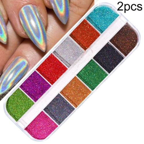 2 PCS Nail Art Butterfly Laser Symphony Pailletten, Specificatie: 17 "