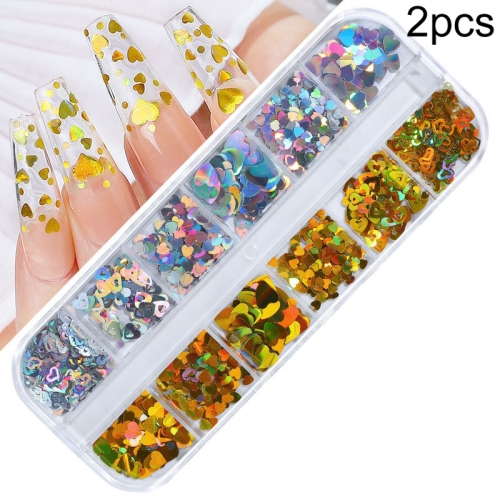 

2 PCS Nail Art Butterfly Laser Symphony Sequins, Specification:19