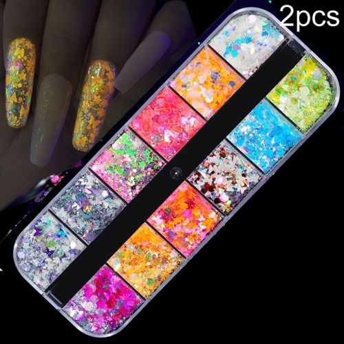 

2 PCS Nail Art Butterfly Laser Symphony Sequins, Specification:23