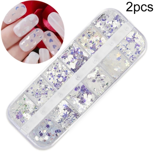 

2 PCS Nail Art Butterfly Laser Symphony Sequins, Specification:27