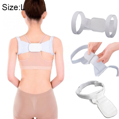 

Adjustable Women Back Posture Corrector Shoulder Support Brace Belt Health Care Back Posture Belt, Size:L(White)