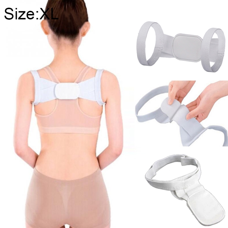 

Adjustable Women Back Posture Corrector Shoulder Support Brace Belt Health Care Back Posture Belt, Size:XL (White)