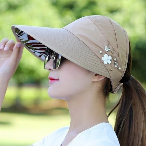 

Women Summer Casual Going Out Ultraviolet-proof Korean Style Folded Sun Block Hat Breathable And Light