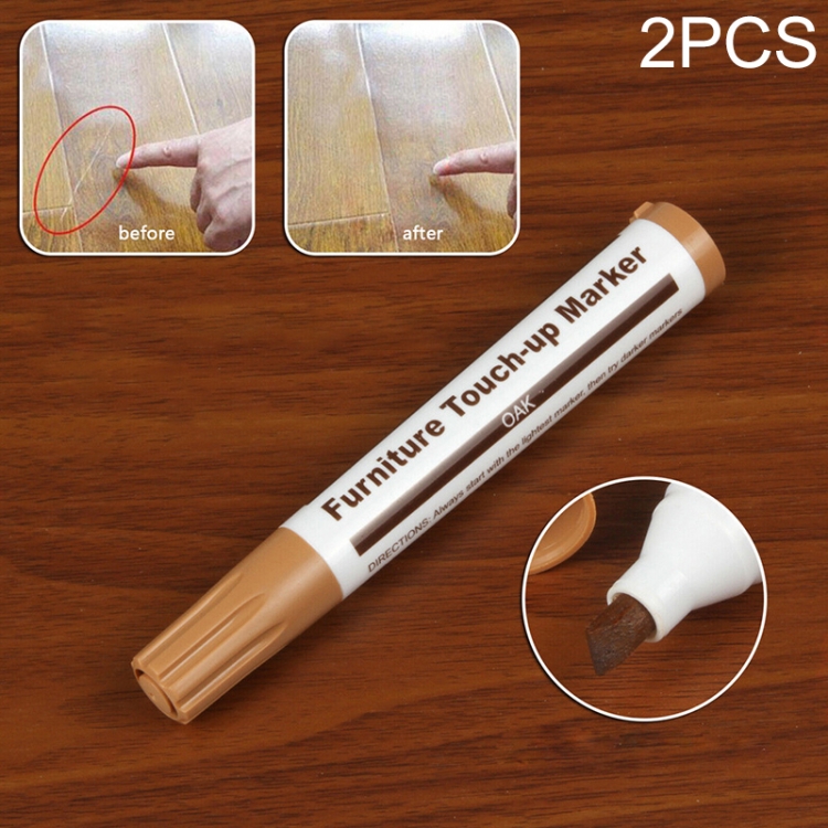 

2 PCS Furniture Scratch Filler Repair Marker Pen, Size: 13.3x2cm(Oak)
