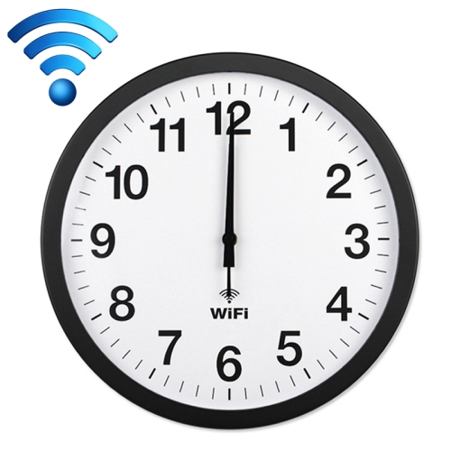 

Smart Network Automatic Time Synchronization Wifi Wall Clock Modern Minimalist Silent Living Room Clock, Size:12 inch(Black)