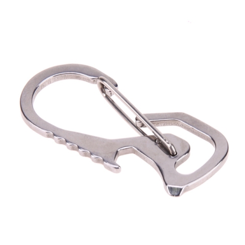 Stainless Steel Carabiner Beer Bottle Opener Buckle Keychain Ring Outdoor Hiking 