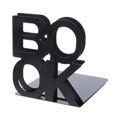 Supporto da scrivania con supporto per reggilibri in metallo a forma di  alfabeto per libri (nero)