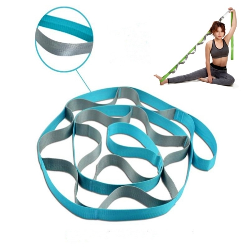 

12 Lattice Yoga Belt Stretch Splits Resistance Band, Size: 250 x 3.8cm(Sky Blue)