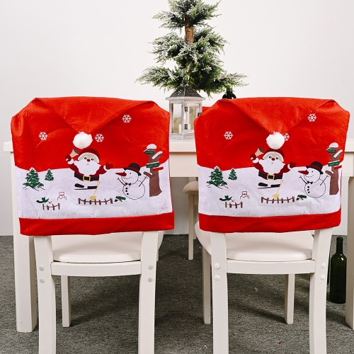 Christmas Decorations Non-Woven Santa Chair Cover