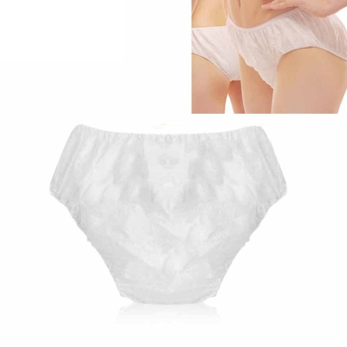6Pcs/Set Travel Portable Disposable Non Woven Paper Briefs Panties Underwear  White Regular Emergency Underpants for