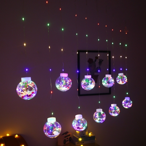 

LED Copper Wire Curtain Light Wishing Ball Christmas Decoration String Lights, Random Style Delivery, Plug Type:EU Plug(Colorful Light)