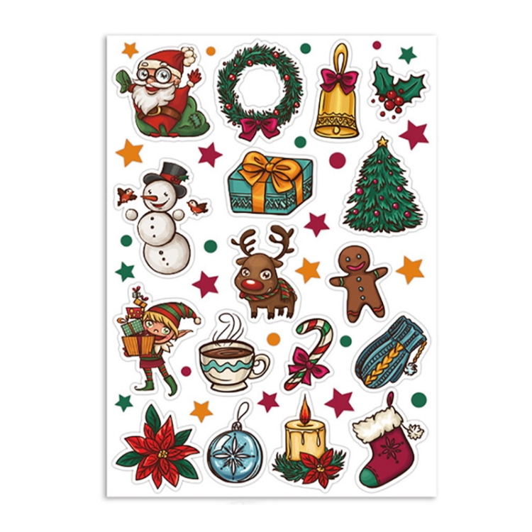 

3 Set Christmas Cartoon Illustration Kids Toy Stickers, Size:148x210mm(P-2)