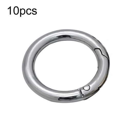 

10pcs Zinc Alloy Spring Ring Metal Open Bag Webbing Keychain, Size:Half-inch Silver