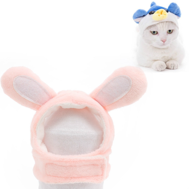

4 PCS Soft Cat Headgear Cat Dog Cross Dress Pet Hat, Size: XS(Pink Rabbit)