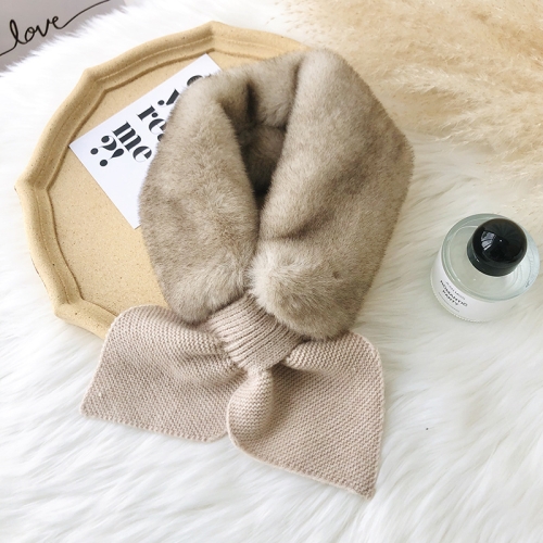 

Autumn and Winter Thickened Warmth Imitation Rabbit Fur Scarf Plush Small Scarf, Length (CM): 80cm(Beige Brown-Fox Hair Color)