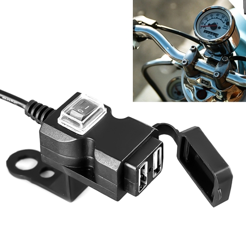 

Dual USB Port 12V Waterproof Motorbike Motorcycle Handlebar Charger 5V 1A/2.1A Adapter Power Supply Socket for Phone Mobile