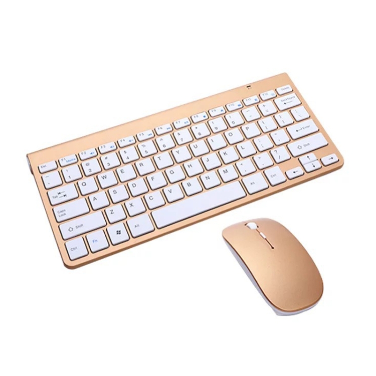 

USB External Notebook Desktop Computer Universal Mini Wireless Keyboard Mouse, Style:Keyboard and Mouse Set(Tyrant Gold)