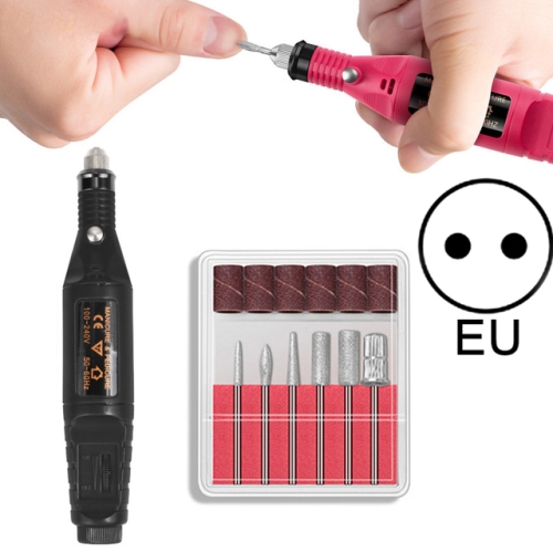 Kit de uñas eléctrico Nail Tips Manicure Machine Electric Nail Art Pen (EU Black)