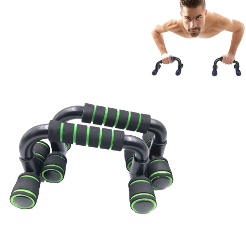 Support de push-up en forme de H Équipement de fitness push-up pour la maison Équipement d'extension de poitrine intérieure (noir vert)