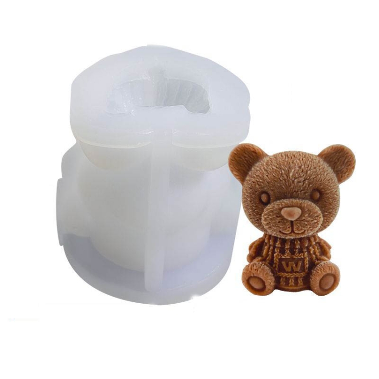 Cartoon Milk Tea Coffee Bear Ice Cube Silicone Mold Aromatherapy Candle  Plaster Epoxy Mold, Specification: MC-152