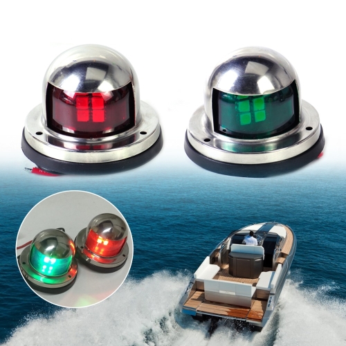 1Pair Stainless Steel Marine Boat Yacht Light 12V LED Bow Navigation Lights new 