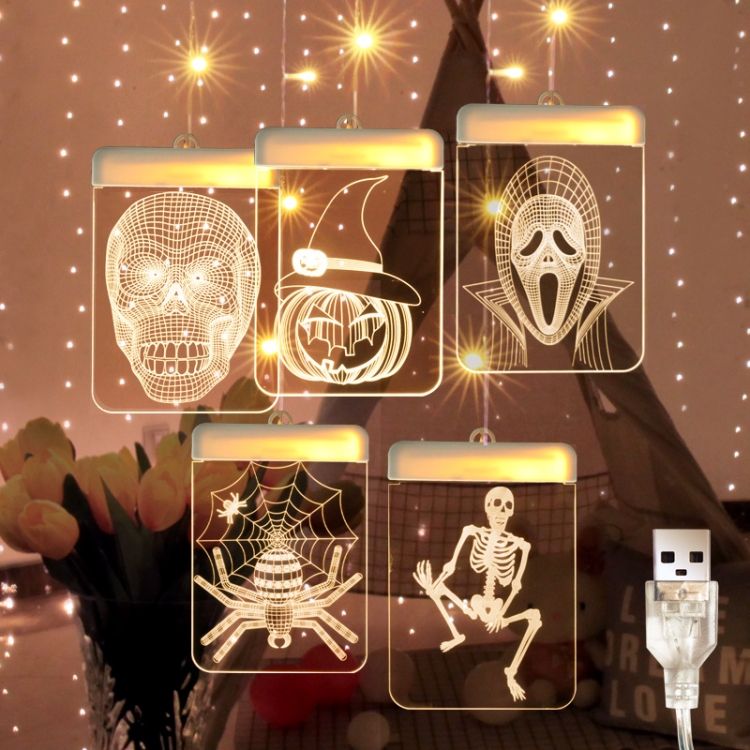 Warm White 1.5m 10LEDs Halloween LED Cartoon Atmosphere Decorative Light  String(Little Ghost Hand)