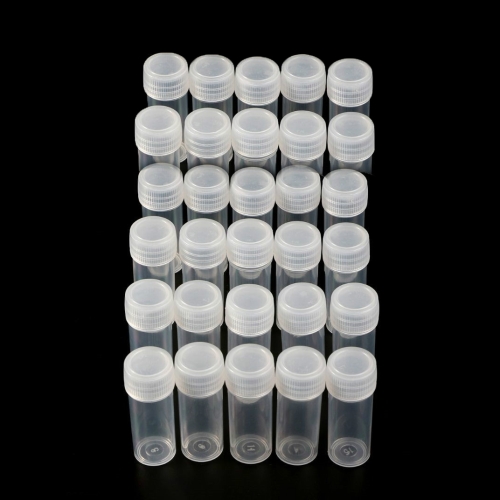 20Pcs 5ml Plastic Test Tubes Vials Sample Container with Cap for Chemist;;^