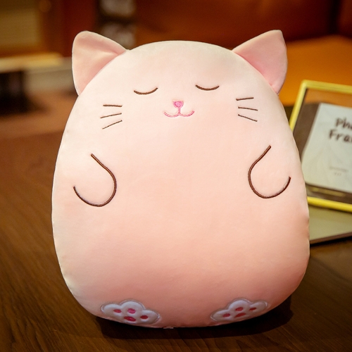 Cartoon Pillow Warm Hand Covering Animal Fruit Doll Girlfriend Gift, Height: 30cm(Pink Cat)