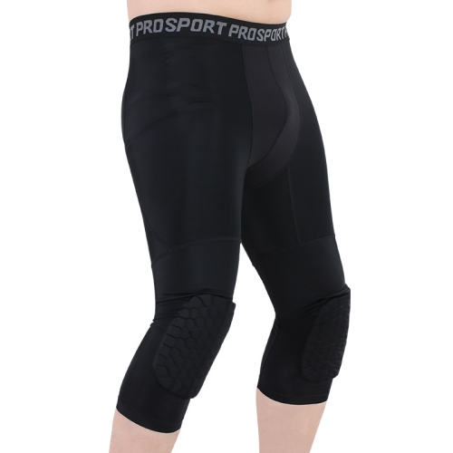 Pantalones de ch ndal de panal de abeja de lycra de alta elasticidad para hombre baloncesto fitness siete d cimas especificaci n M negro