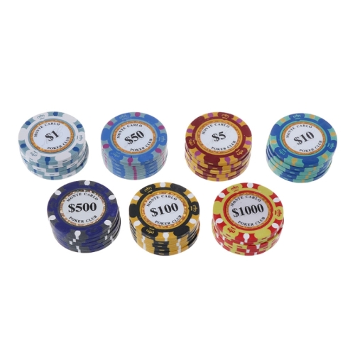 Upscale Poker Chips Set Clay Embedded Iron Texas Hold'em Professional Poker Chip 