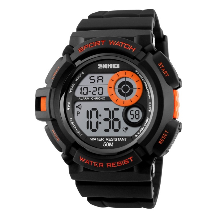 SUNSKY - SKMEI 1222 Reloj de moda para hombre / mujer Reloj electrónico  deportivo impermeable (naranja)