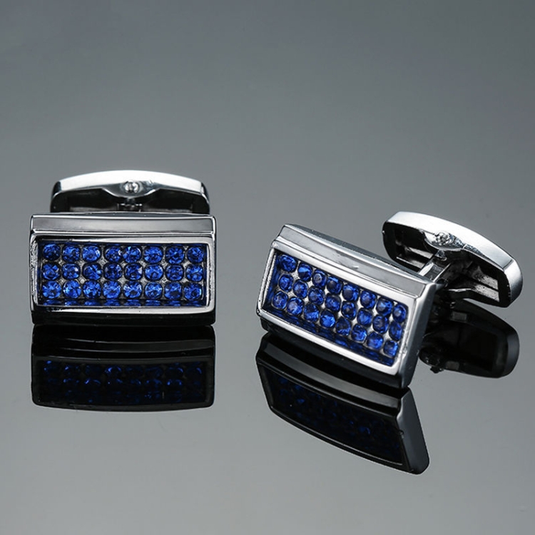 

Men Shirt Cufflinks Blue Series Enamel Crystal Vintage Pattern Cufflinks, Color: 11