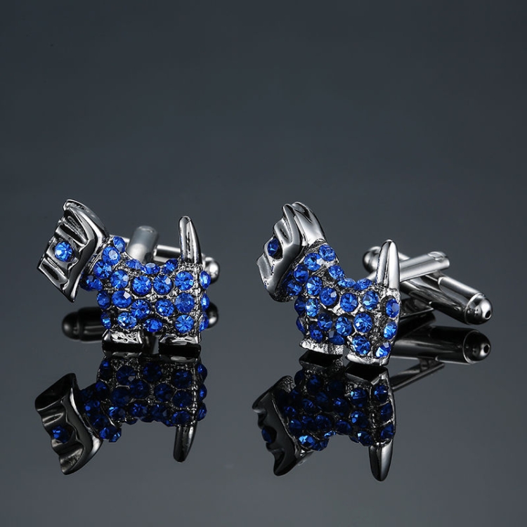 

Men Shirt Cufflinks Blue Series Enamel Crystal Vintage Pattern Cufflinks, Color: 17