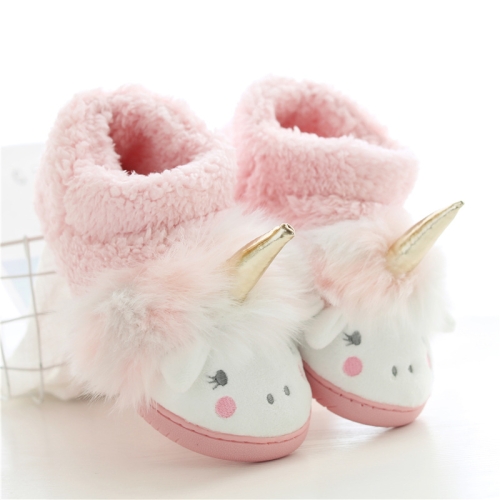 Zapatillas de algodón de invierno Bolsa Zapatillas de algodón de tacón Zapatillas antideslizantes cálidas de algodón para el hogar, tamaño: 35-36 (rosa)