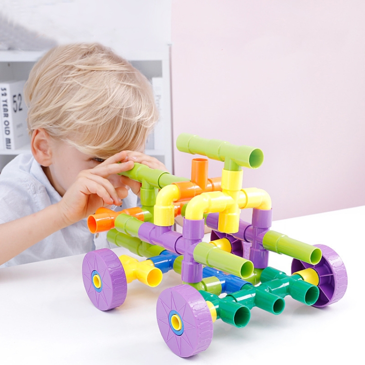 Children Educational Plastic Pipe Building Blocks Assembled Toy 72 PCS
