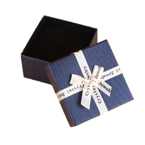 10 PCS Bowknot Jewelry Gift Box Square Jewelry Paper Packaging Box,  Specification: 6.2x6.2cm(Dark