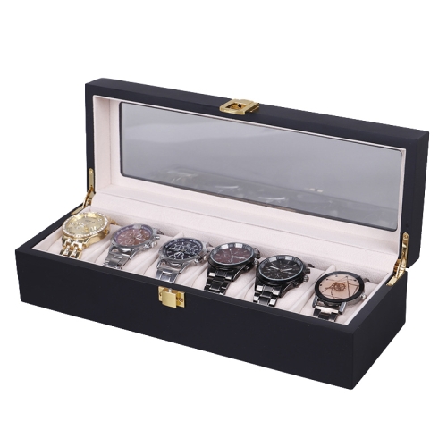 

Wooden Baking Paint Watch Box Jewelry Storage Display Box(06 Black + Rice Matte)