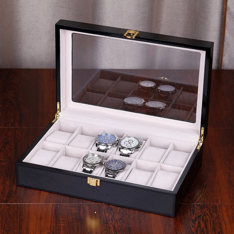

Wooden Baking Paint Watch Box Jewelry Storage Display Box(12-bit Full Carbon Paint)