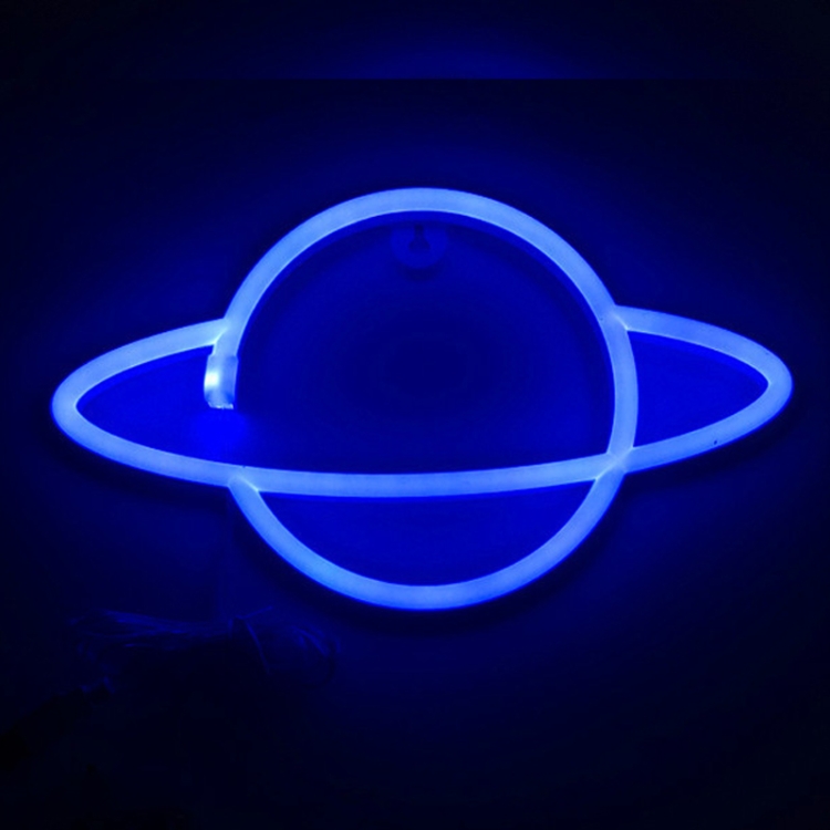 

LED Planet Neon Light Bedroom Universe Shape Decoration Night Light(Blue Light)